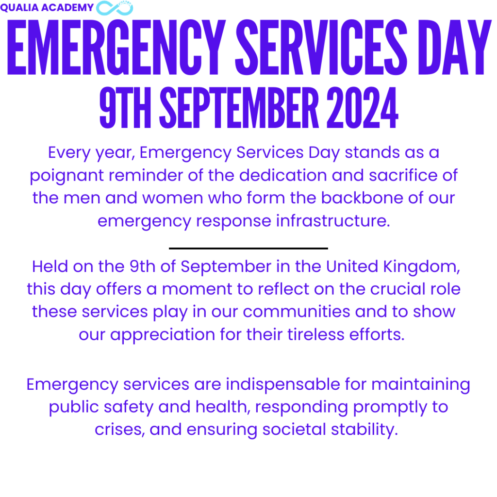 Emergency Services day image of information from the first section of the blog.