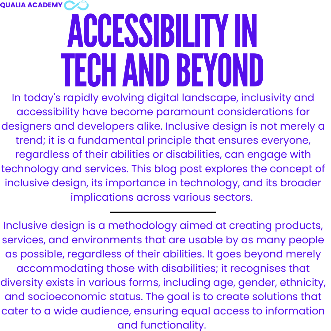 Inclusive Design and Accessibility in Technology image of information from the first section of the blog along with the date and title.