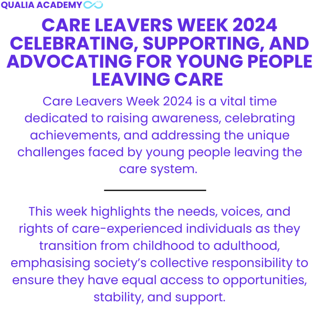 Care leavers week image of information from the first section of the blog.