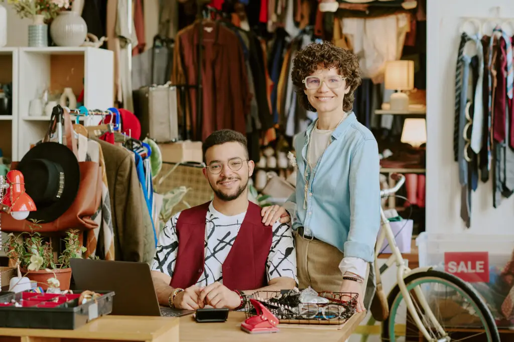 two people running small businesses